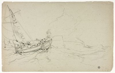 Fiskebåter til sjøs av Unknown artist