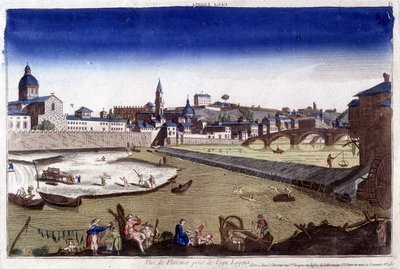 Firenze og elven Arno på 1700-tallet. av Unknown artist
