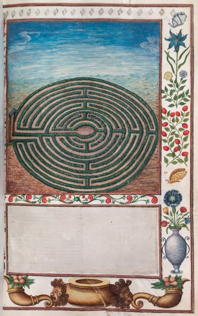 Florilegium: (side 15 til høyre) labyrinthage av Unknown artist