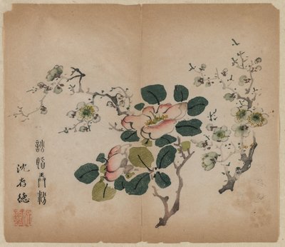 Blomstrende Prunus av Unknown artist