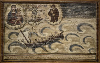 Tidligere voto (ex voto) sjømann, populært tilbud som et løfte om hengivenhet og takknemlighet for sjømannen som overlever til farene ved havet som kommer fra kirken Carmine, Torre del Greco, nær Napoli av Unknown artist