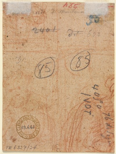 Fragment av to figurer (verso) av Unknown artist