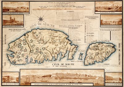 Fransk kart over Malta, ca. 1798 (manuskript) av Unknown artist