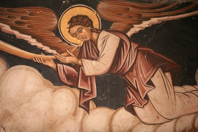 Freske i kirken i Koutloumousiou-klosteret, Athos-fjellet, Hellas, 2006 (bilde) av Unknown artist