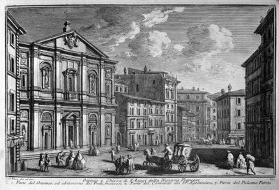 Fra kirken St. Louis (Saint Louis) av franskmennene (Chiesa di San Luigi della nazione francese) til Roma. Slutten av 1700-tallet. av Unknown artist