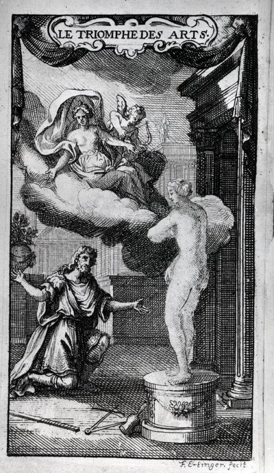 Frontispice av "" Le Triomphe des Arts"" Libretto av Antoine Houdar (eller Houdart) de La Motte (1672 -1731) Musikk av Michel de la Barre. 1700. av Unknown artist