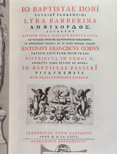 Frontispice av The Lyra Barberina (gravering av Unknown artist