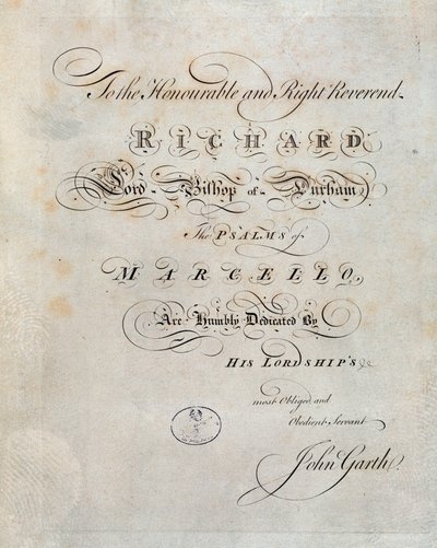 Frontispice av "" Salmene"" av Benedetto Marcello av Unknown artist