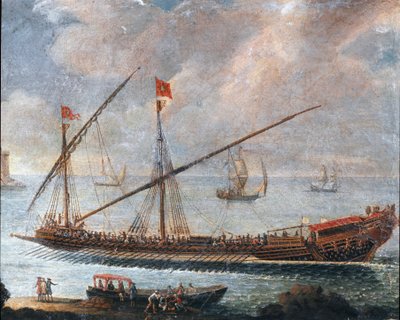 Bysse som forlater havnen i Genova (maleri av Unknown artist