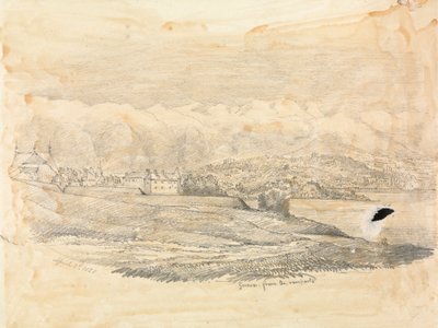 Genève med fjell i det fjerne av Unknown artist