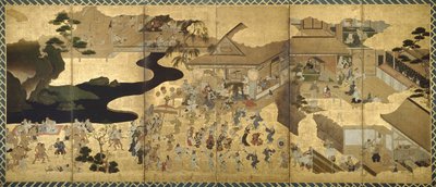 Sjangerscener (Fūzoku byōbu) av Unknown artist