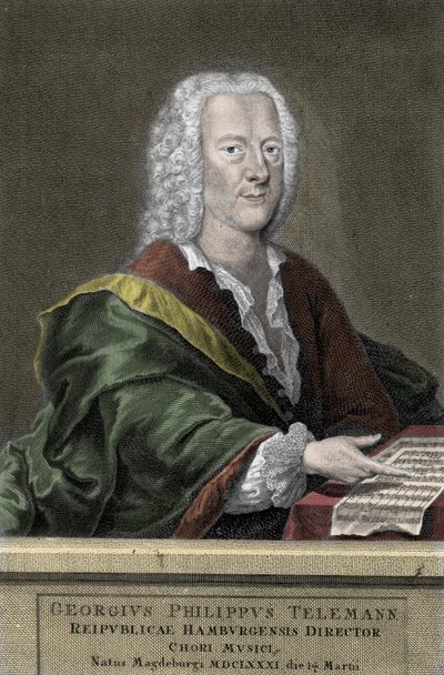 Georg Philipp Telemann (1681-1767), tysk komponist. av Unknown artist