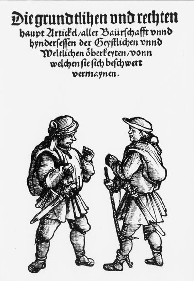 Tyske bønder bevæpnet under opprøret på 1500-tallet. av Unknown artist
