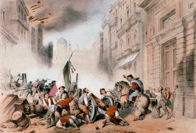 Giuseppe Garibaldi på vei inn i Palermo, 26. mai 1860 (gravering av Unknown artist