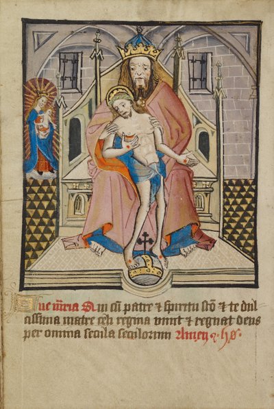 Gud Faderen og Sønnen med Jomfru Maria av Unknown artist