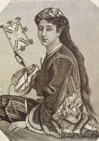 Hellas (1800-tallet). Selskap. Ung greker. 1879. Gravering av Unknown artist