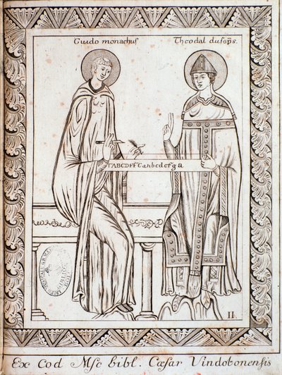 Guido d'Arezzo (gravering av Unknown artist