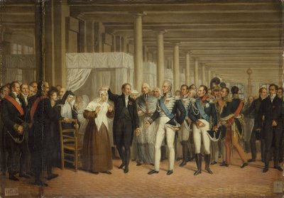 Guillaume Dupuytren (1777–1835) på Hôtel-Dieu gir Karl X en øyeoperasjon, cirka 1825 (olje på lerret) av Unknown artist