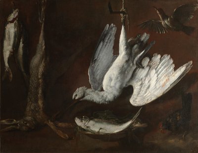 Hare, skjestork og fisk av Unknown artist