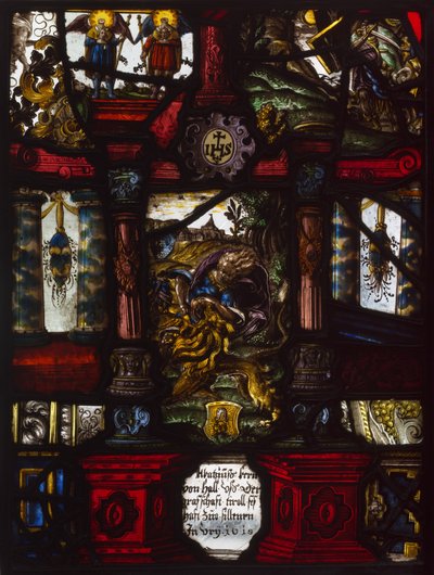 Heraldisk panel av Samson og løven av Unknown artist