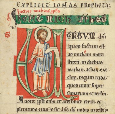 Historisert initial fra en bibel av Unknown artist
