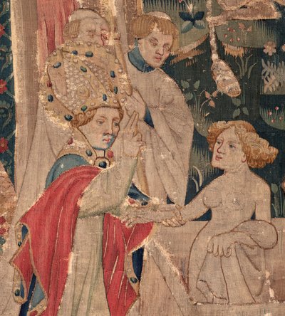 Historien om Saint Piat og Saint Eleuthère, scene 12: Oppstandelsen til tribunens datter Detalj. av Unknown artist
