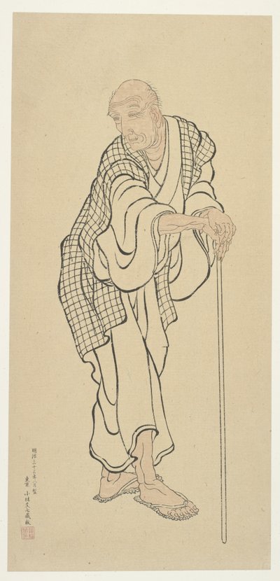 Hokusai som en gammel mann av Unknown artist