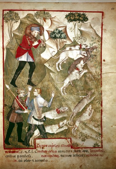 Jakt (miniatyr, 1300-tallet) av Unknown artist