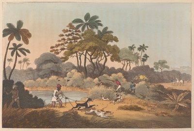 Jaktscene i India av Unknown artist