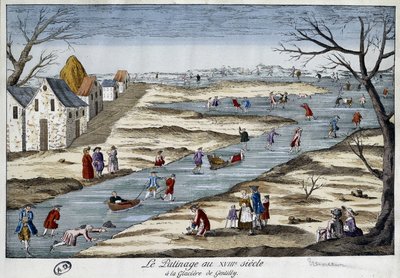 Skøyter på Gentilly - gravering av Unknown artist