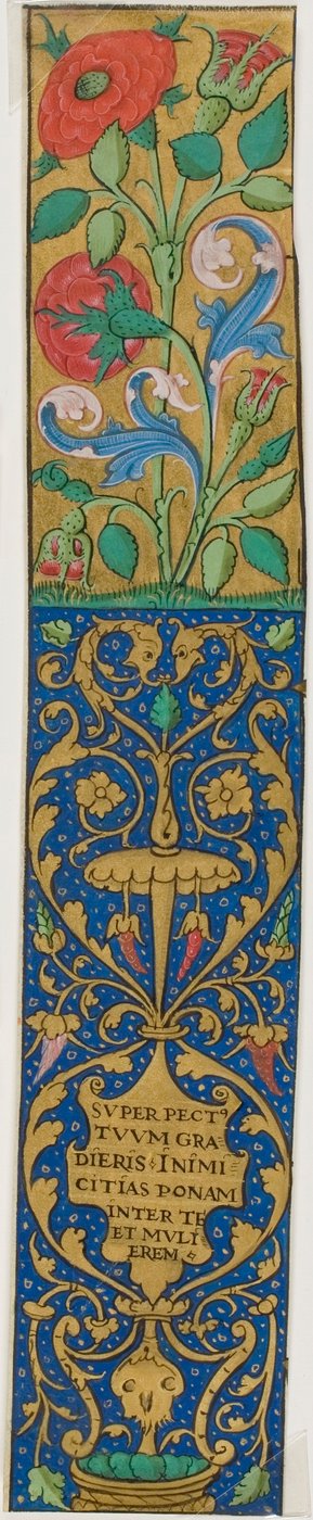 Opplyst kant med flora og grotesker fra et manuskript av Unknown artist