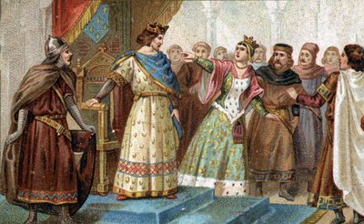 I 1274 ble dronning Mary av Brabant falskt anklaget av den store kammerherren Pierre de la Broce (Pierre de Brush) for døden til den unge prinsen Ludvig av Frankrike, lyskesønnen til Filip III og Isabella av Aragon. Kromolitografi på slutten av 1800-tallet av Unknown artist