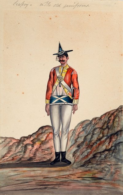 Indisk offiser, Bengal Army, 1805 ca av Unknown artist