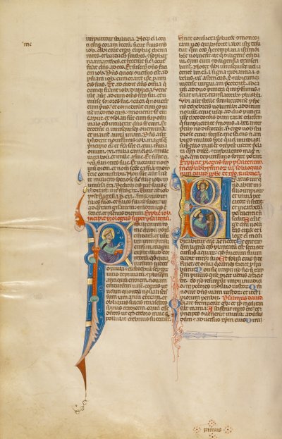 Initial B: Kristus med David som spiller harpe av Unknown artist