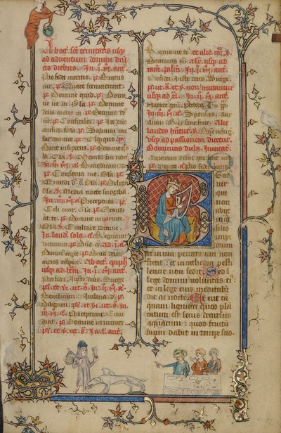 Initial B: David spiller harpe av Unknown artist