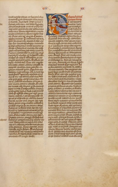 Initial E: Abisag foran David på dødsleiet hans av Unknown artist