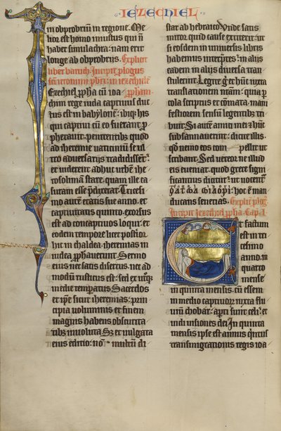 Initial E: Esekiels syn av tetramorfen av Unknown artist