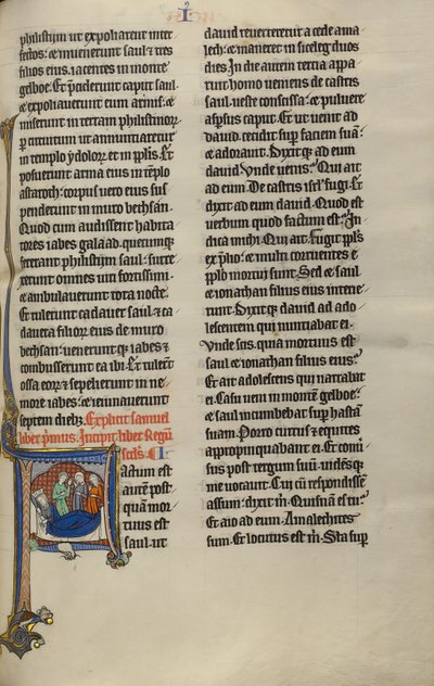 Initial F: David og Israels døtre klager over Saul og Jonatan av Unknown artist