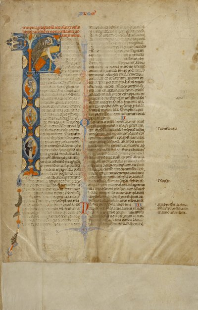 Initial F: Hellige Hieronymus, Peter, Paulus og Dominik av Unknown artist