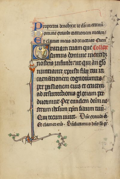 Initial G: Det nyoppstandne stirrende på Den hellige ånds due av Unknown artist