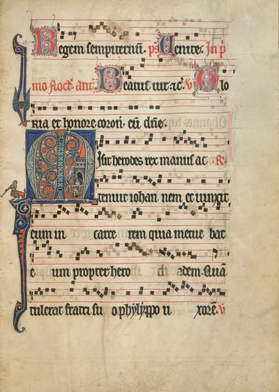 Initial M: Halshuggingen av døperen Johannes av Unknown artist