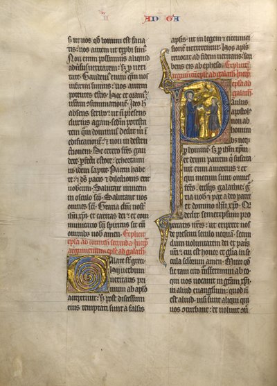 Initial P: Paulus gir en bok til et sendebud av Unknown artist
