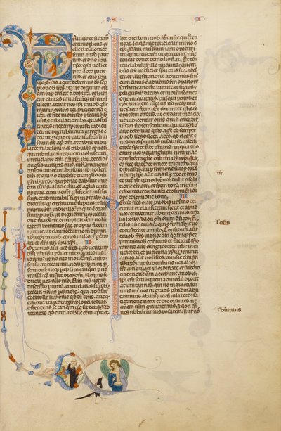 Initial P: Paulus med en biskop og et sendebud av Unknown artist