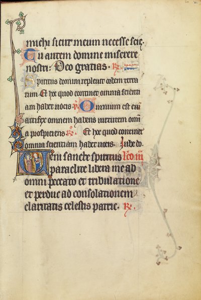 Initial V: En mannlig helgen og en kvinnelig helgen i samtale av Unknown artist