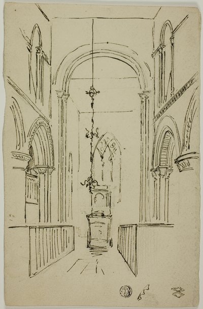 Interiøret i en katedral av Unknown artist