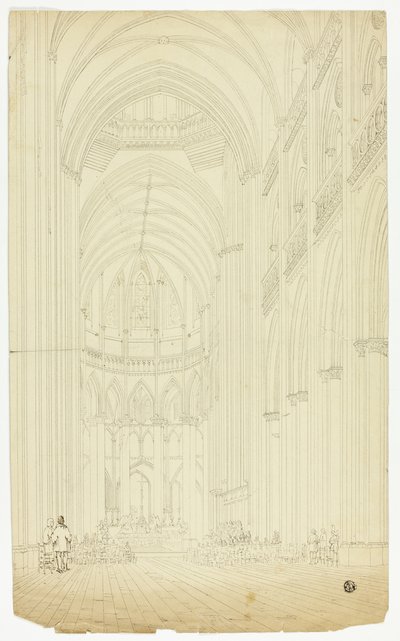 Interiøret i en gotisk katedral av Unknown artist