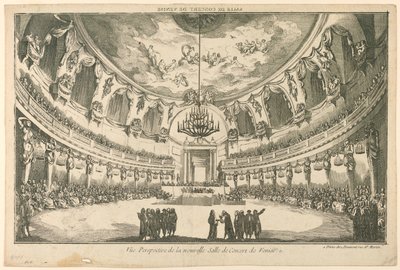 Interiør i det nye konserthuset, Venezia av Unknown artist