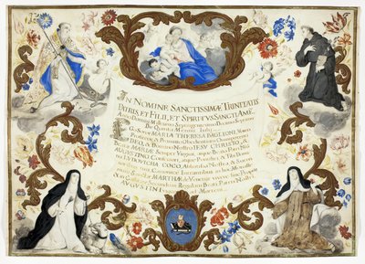 Investiturbevis for søster Maria Theresa Baglioni av Unknown artist
