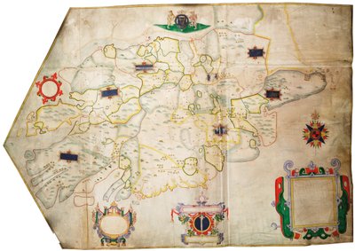 Irland sør for Shannon, ca. 1585 (vellum, lin) av Unknown artist