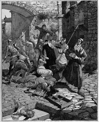 Jøder fratok eiendommen sin og jaktet fra Frankrike på 1200-tallet. av Unknown artist